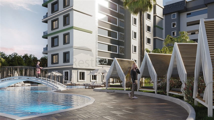 Квартира 1+1 в зеленом районе Авсаллар