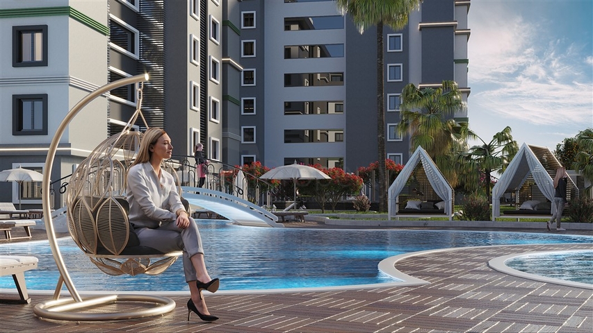 Квартира 1+1 в зеленом районе Авсаллар