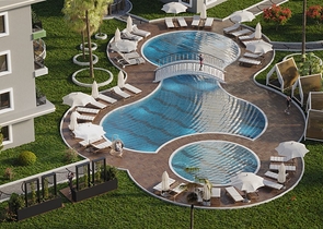 Квартира 1+1 в зеленом районе Авсаллар