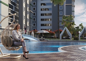 Квартира 1+1 в зеленом районе Авсаллар