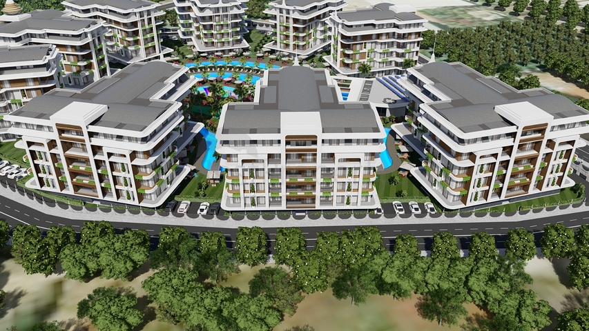 Двухкомнатные апартаменты в эксклюзивном комплексе района Оба.