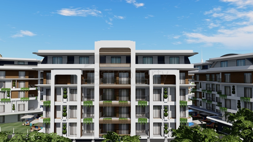 Двухкомнатные апартаменты в эксклюзивном комплексе района Оба.