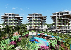 Двухкомнатные апартаменты в эксклюзивном комплексе района Оба.