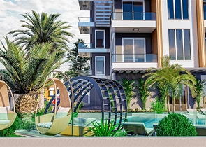 Двухкомнатная квартира в новом жилом комплексе в Махмутларе