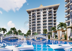 Квартира 1+1 в новом комплексе в Авсалларе