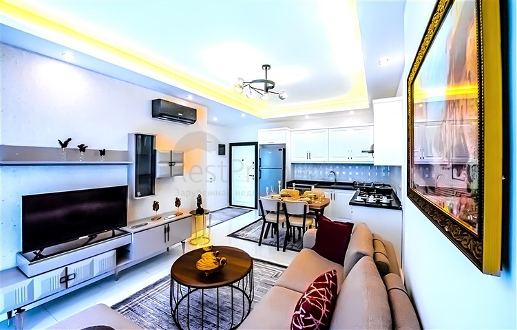 Новый квартира 1+1 в районе Махмутлар