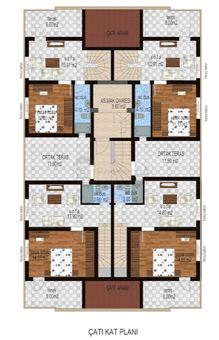 Квартиры 1+1 и 2+1 на продажу с видом на море в Гюрсу Анталья