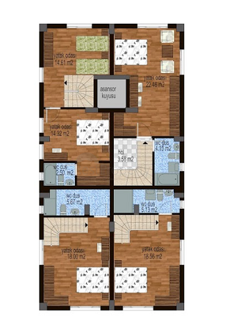 Квартиры 1+1 и 2+1 на продажу с видом на море в Гюрсу Анталья