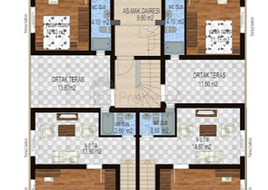 Квартиры 1+1 и 2+1 на продажу с видом на море в Гюрсу Анталья