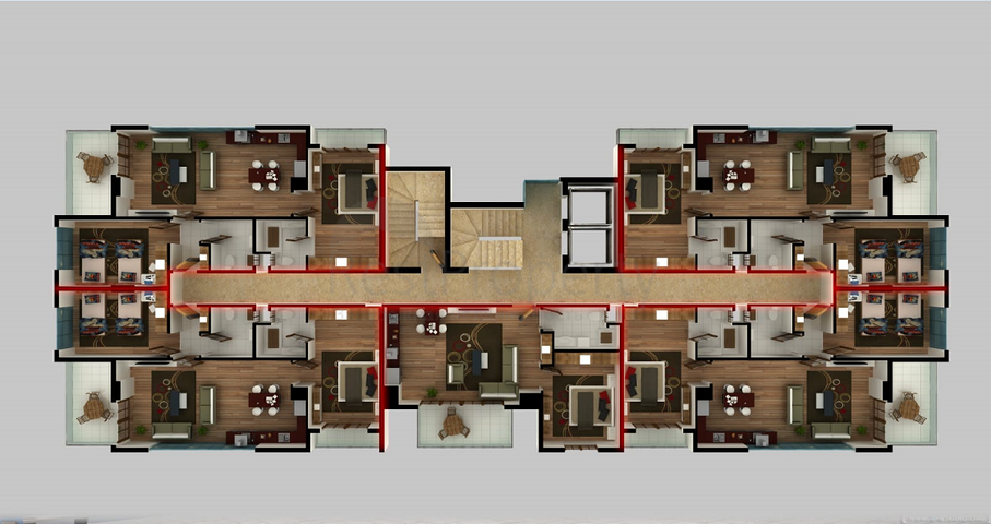 Квартиры и пентхаусы планировок 2+1 и 3+1 в Махмутларе