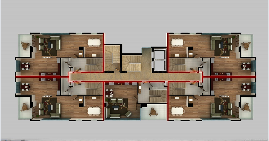 Квартиры и пентхаусы планировок 2+1 и 3+1 в Махмутларе