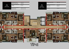 Квартиры и пентхаусы планировок 2+1 и 3+1 в Махмутларе