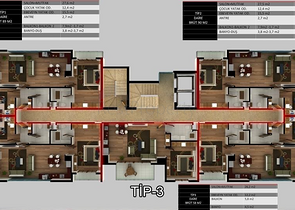 Квартиры и пентхаусы планировок 2+1 и 3+1 в Махмутларе