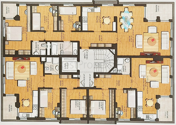 Проект офф-плана в районе Хурма Коньяалты Анталья