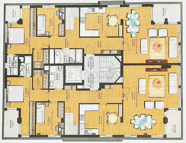 Проект офф-плана в районе Хурма Коньяалты Анталья