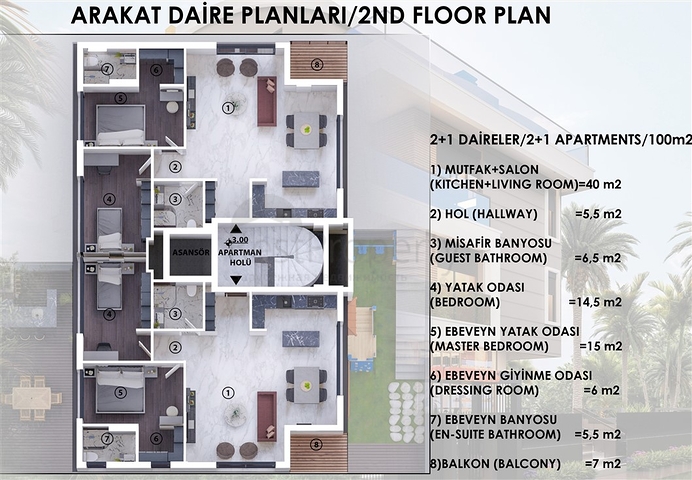Жилой комплекс в 250 м до моря в Коньяалты