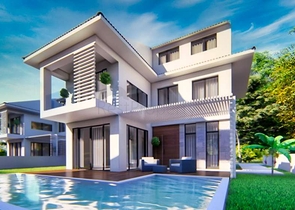 Элитная вилла 6+1 с личным бассейном в Чалыше Фетхие