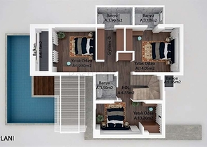 Элитная вилла 6+1 с личным бассейном в Чалыше Фетхие