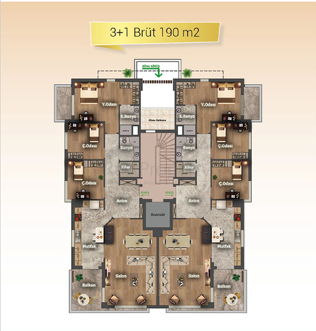Новый комплекс с квартирами планировкой  3+1 в районе Дошемеалты  