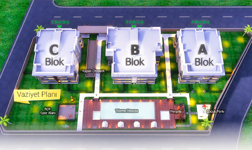 Новый комплекс с квартирами планировкой  3+1 в районе Дошемеалты  