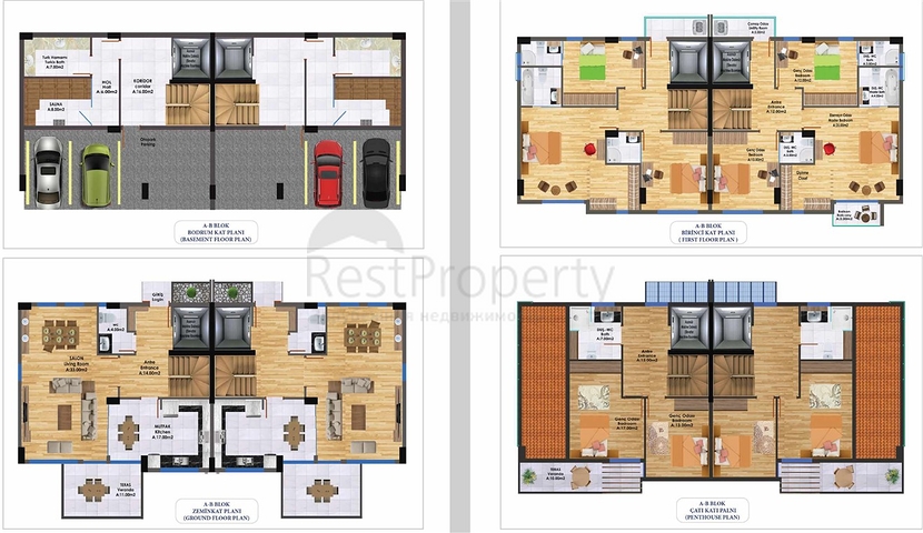 Уникальный проект вилл в микрорайоне  Моллаюсуф - Анталия