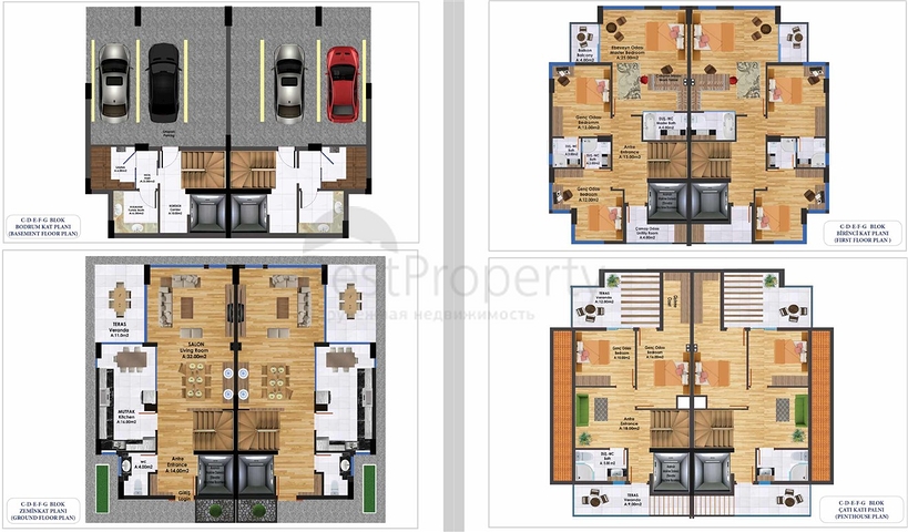 Уникальный проект вилл в микрорайоне  Моллаюсуф - Анталия