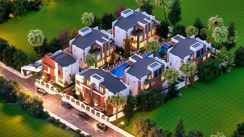 Уникальный проект вилл в микрорайоне  Моллаюсуф - Анталия