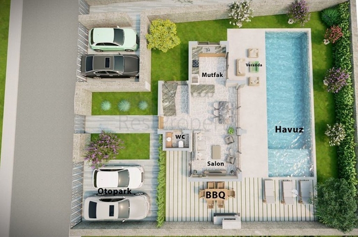 Вилла 5+1 в микрорайоне Калкан - Фетхие