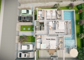 Вилла 5+1 в микрорайоне Калкан - Фетхие