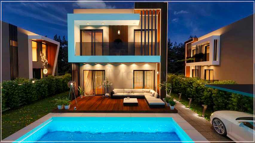 Виллы в микрорайоне Чамюва , Кемер - Анталия .