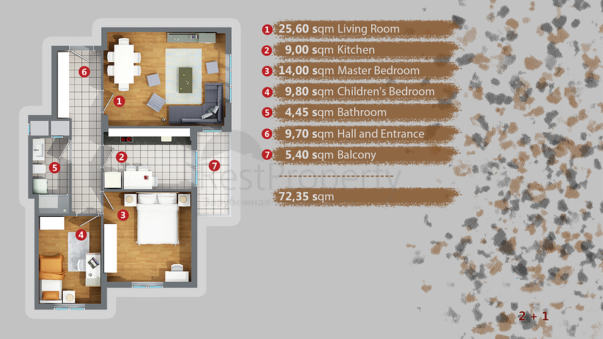 Квартиры 1+1, 4+2, 6+2 в районе Кепез - Анталия