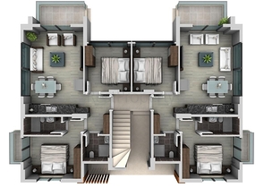 Квартира 2+1 4+1 и Отдельно стоящая  вилла с 4 спальнями на продажу в районе Коджа-Чалис