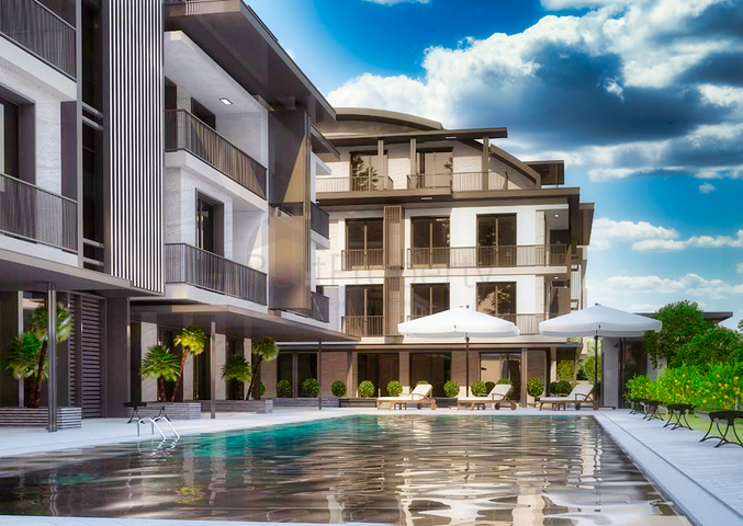 Квартиры 1+1,2+1  в уютном комплексе  района Лара - Анталия