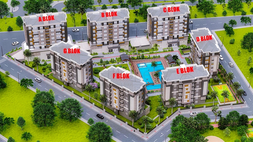 Квартиры 3+1, 5+1  в новом комплексе от застройщика Кепез /Анталия