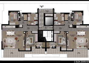 Квартиры планировки 3+1 в микрорайоне Улуч - Анталия 