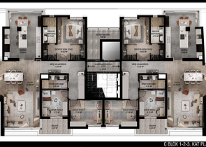 Квартиры планировки 3+1 в микрорайоне Улуч - Анталия 