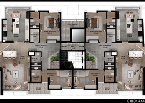 Квартиры планировки 3+1 в микрорайоне Улуч - Анталия 