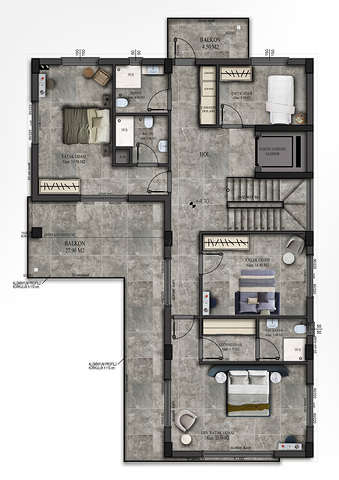 Вилла планировки 9+1 в районе Дошемеалты - Анталия 