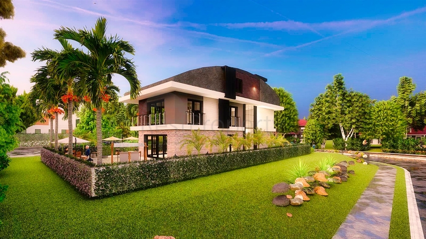 Вилла планировки 9+1 в районе Дошемеалты - Анталия 