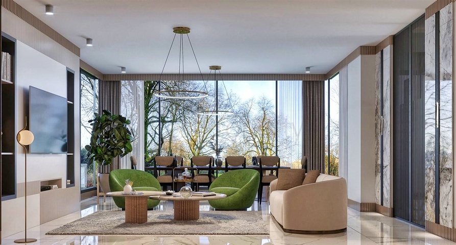 Квартира планировки 4+1 в микрорайоне Ешильбахче - Анталия 