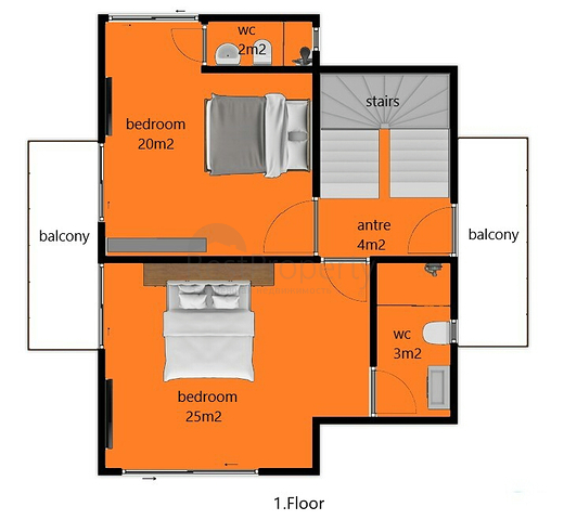 Вилла планировки 5+1 в районе Белек - Анталия 