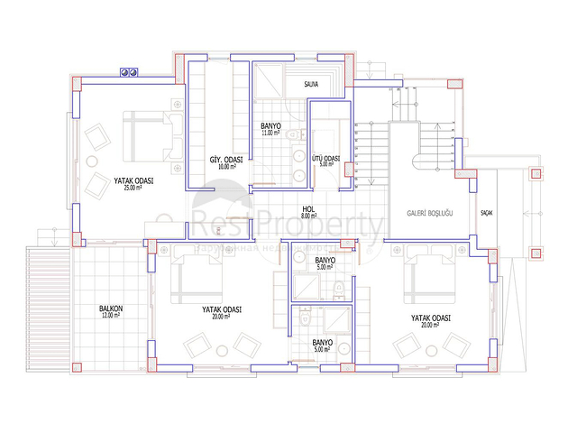 Комплекс Вилл планировки 4+1 в районе Дошемеалты - Анталия 