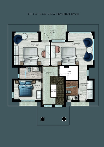 Вилла планировки 6+1 в районе Белек - Анталия 