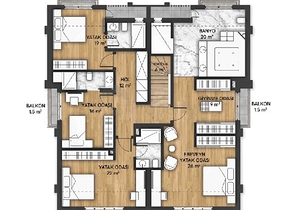 Виллы в комплексе планировки 5+1 в районе Лара - Анталия 