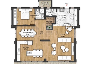 Виллы в комплексе планировки 5+1 в районе Лара - Анталия 