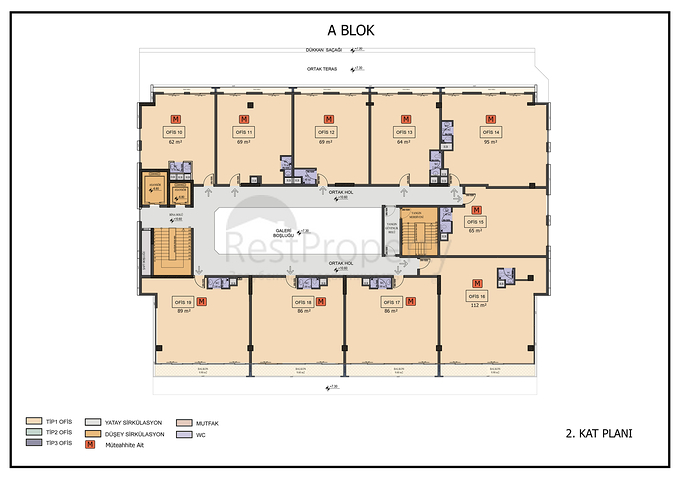 Комерческое помещение под офис в центре города Анталия 