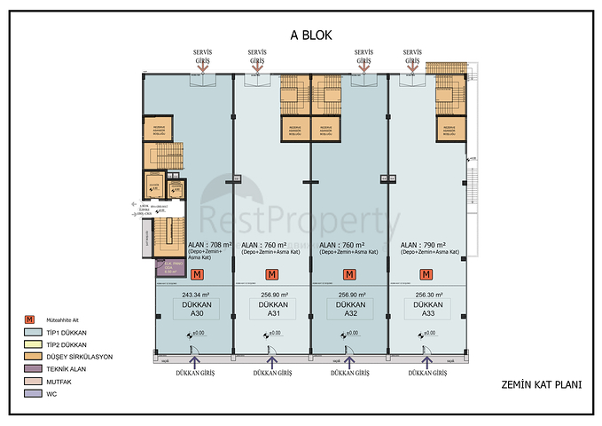 Комерческое помещение под офис в центре города Анталия 