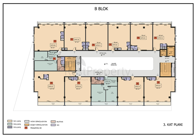 Комерческое помещение под офис в центре города Анталия 