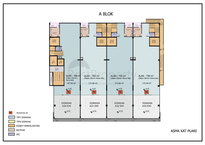 Комерческое помещение под офис в центре города Анталия 