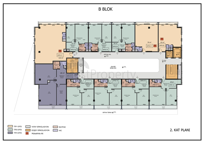 Комерческое помещение под офис в центре города Анталия 
